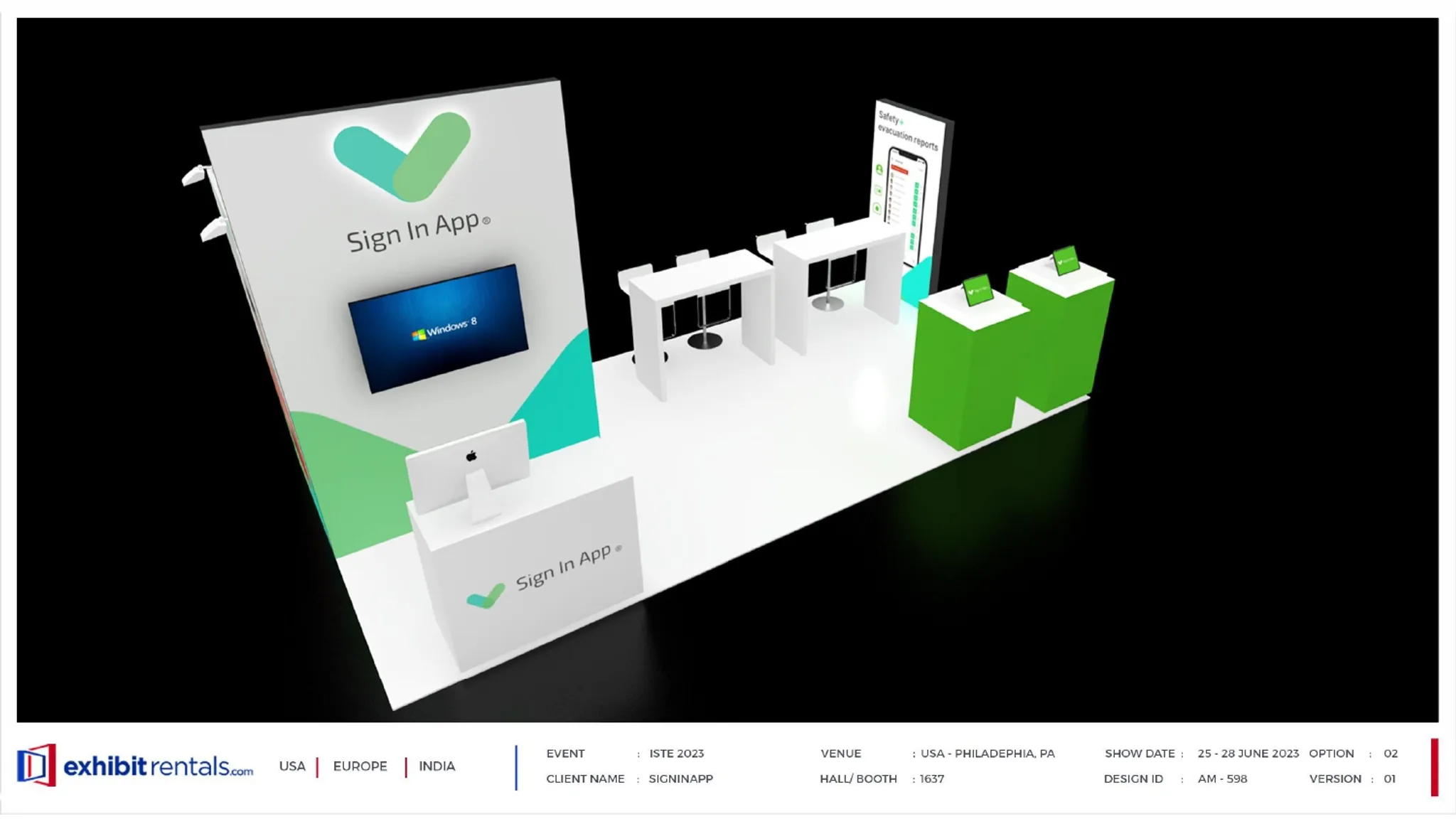 10x20 Peninsula booth design by Exhibit-Rentals